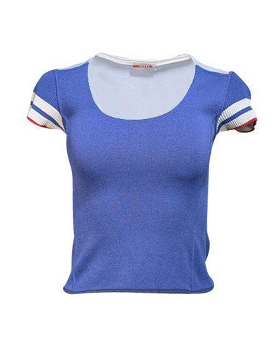 Current Boutique-Prada - Blue, White, & Red Knit Short Sleeve Top Sz S