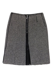 Current Boutique-Prada - Black & Cream Blend Zipper Front Skirt Sz 12