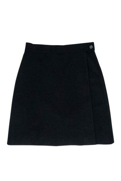 Current Boutique-Prada - Black Nylon Wrap Above The Knee Skirt Sz 8