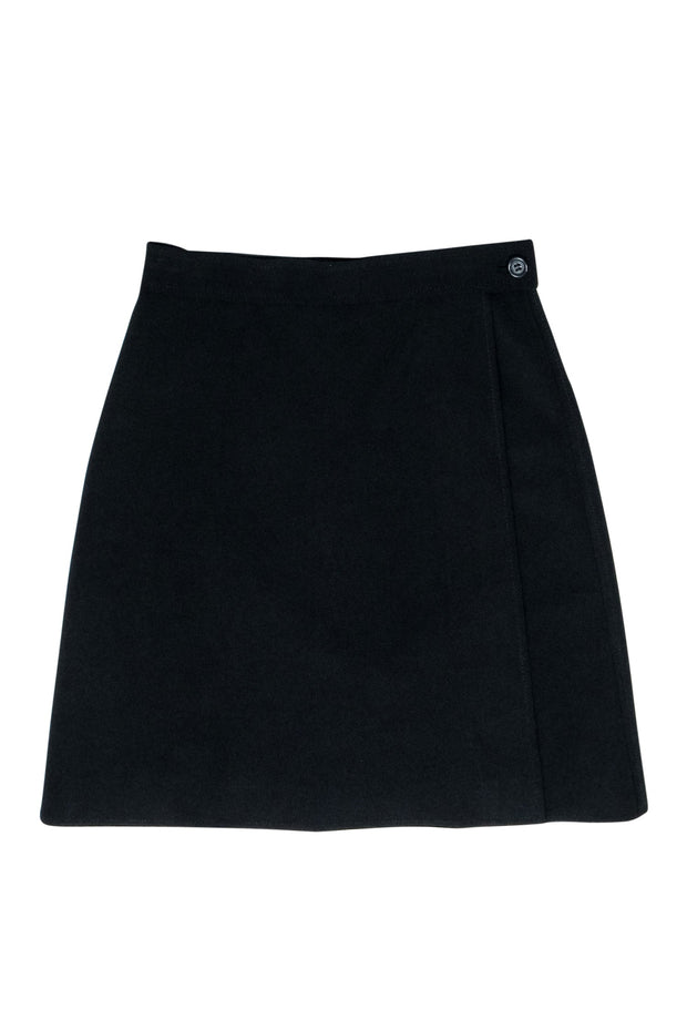 Current Boutique-Prada - Black Nylon Wrap Above The Knee Skirt Sz 8