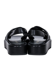 Current Boutique-Prada - Black Leather Puff Strappy Sandals Sz 8