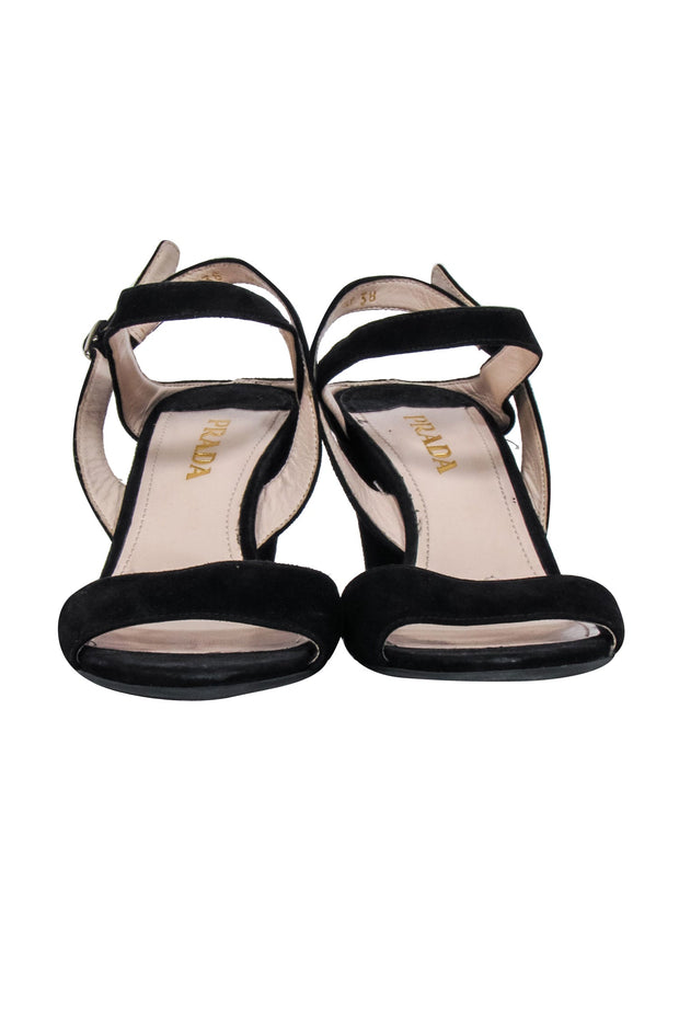 Current Boutique-Prada - Black Suede Strappy Sandals Sz 8