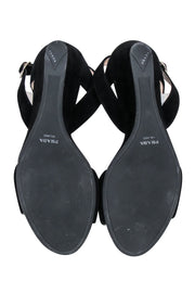 Current Boutique-Prada - Black Suede Strappy Sandals Sz 8