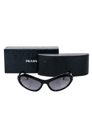Current Boutique-Prada - Black Curved Frame Sunglasses