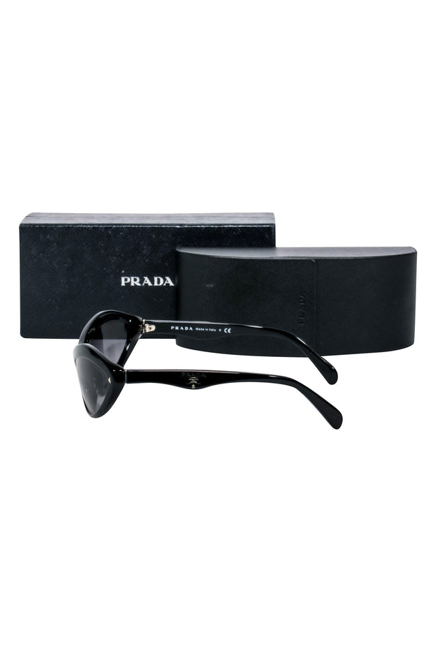 Current Boutique-Prada - Black Curved Frame Sunglasses