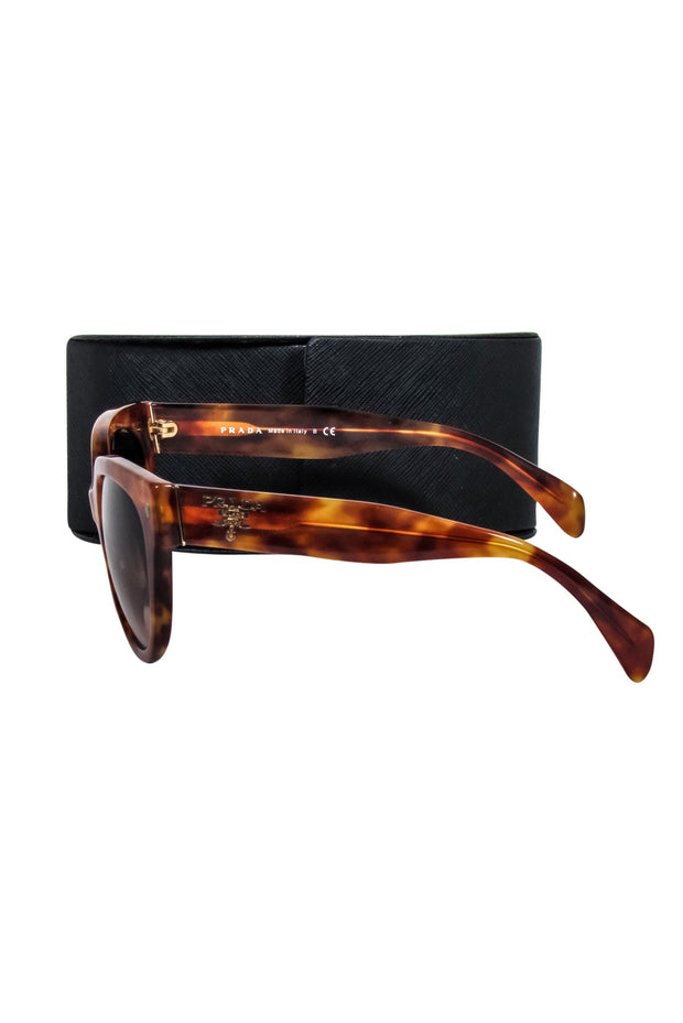 Current Boutique-Prada - Brown Tortoise Rounded Cat Eye Sunglasses