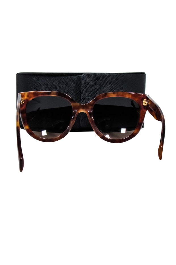 Current Boutique-Prada - Brown Tortoise Rounded Cat Eye Sunglasses