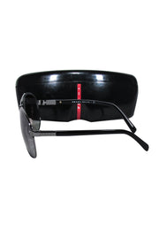 Current Boutique-Prada - Grey Gunmetal Aviator Sunglasses