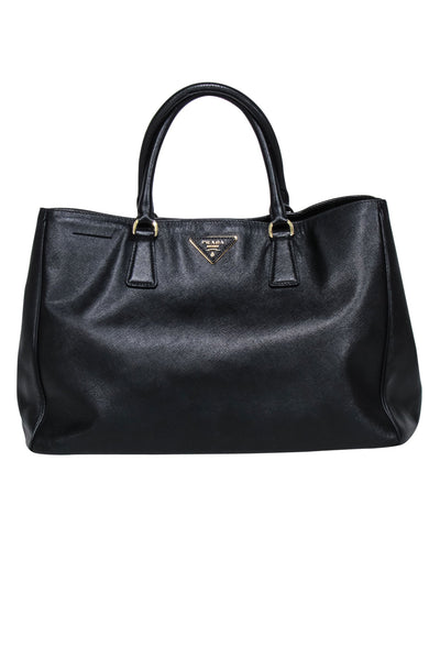 Current Boutique-Prada - Black Saffiano Leater Largo Tote Bag
