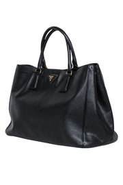 Current Boutique-Prada - Black Saffiano Leater Largo Tote Bag