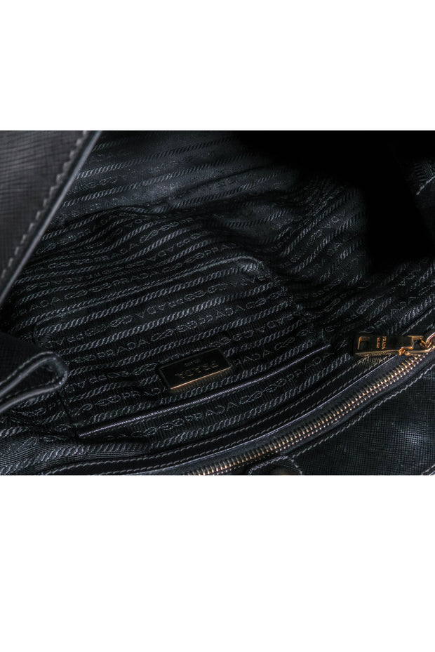 Current Boutique-Prada - Black Saffiano Leater Largo Tote Bag