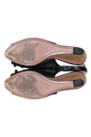 Current Boutique-Prada - Black Cork Wedge w/ Bow Accent Sz 9.5