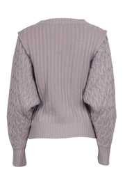 Current Boutique-Preen Line - Dark Beige Cable Knit Sleeve Sweater Sz S