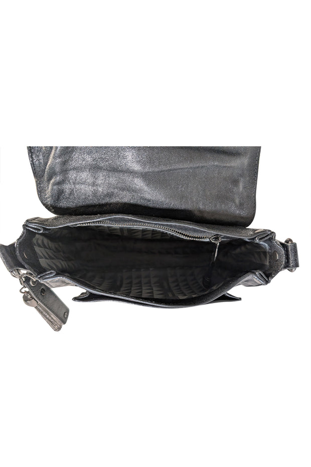 Proenza Schouler - Black Leather Fringe Trim Crossbody Bag - Current Boutique