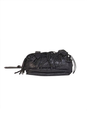 Proenza Schouler - Black Leather Fringe Trim Crossbody Bag - Current Boutique