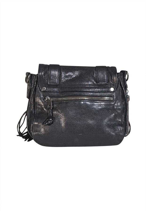 Proenza Schouler - Black Leather Fringe Trim Crossbody Bag - Current Boutique