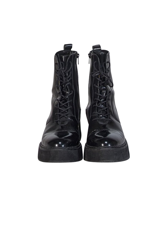 Current Boutique-Rachel Comey - Black Leather Lace Up Combat Boots Sz 8