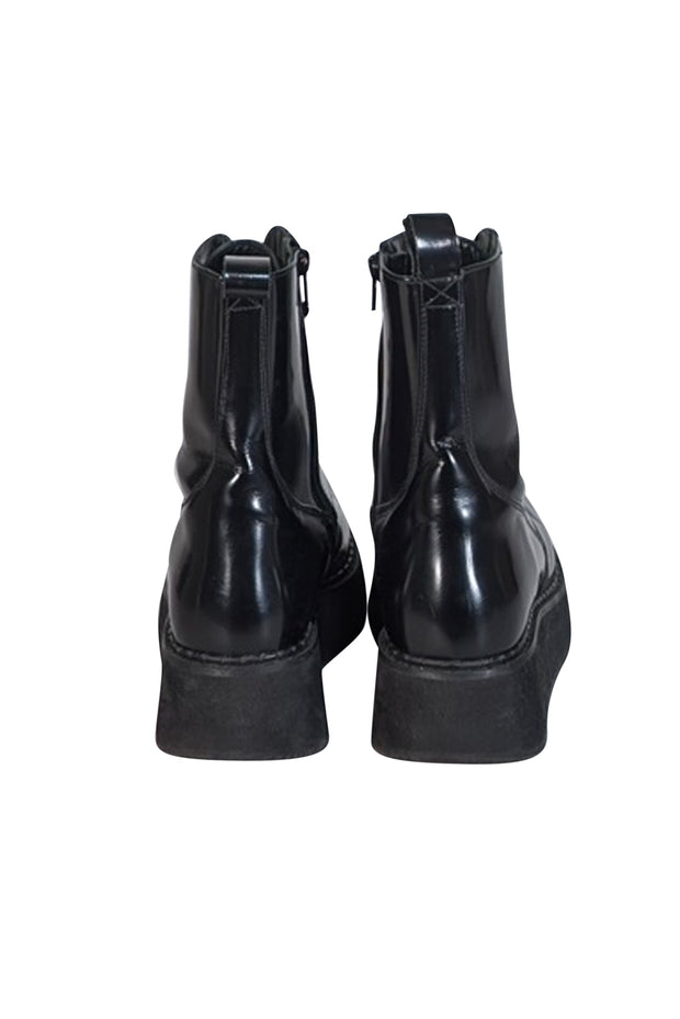 Current Boutique-Rachel Comey - Black Leather Lace Up Combat Boots Sz 8