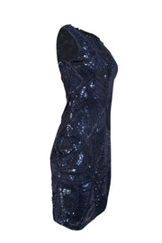 Current Boutique-Rachel Gilbert - Navy Sequin & Beaded Sleeveless Dress Sz S