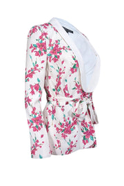 Current Boutique-Rachel Zoe - White & Pink Floral Blazer Sz 0