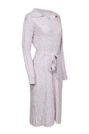 Current Boutique-Rachel Zoe - Beige Blend Collared Cable Knit Midi Dress Sz M
