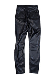 Rag & Bone - Black Faux Leather Skinny Pants Sz M - Current Boutique