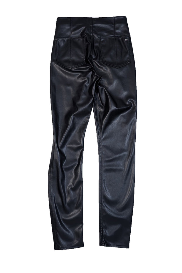 Rag & Bone - Black Faux Leather Skinny Pants Sz M - Current Boutique