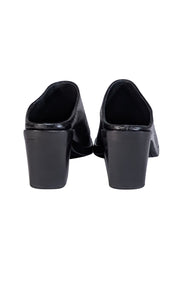 Rag & Bone - Black Croc Embossed Leather Mules Sz 7 - Current Boutique