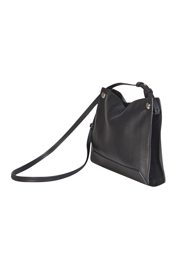 Rag & Bone - Black Pebbled Leather Crossbody Bag - Current Boutique
