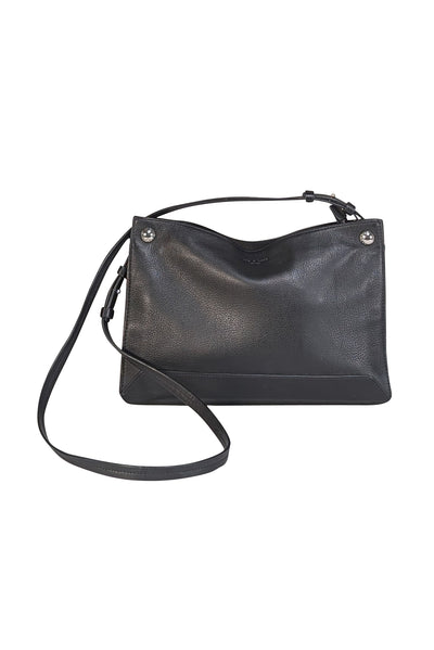 Rag & Bone - Black Pebbled Leather Crossbody Bag - Current Boutique
