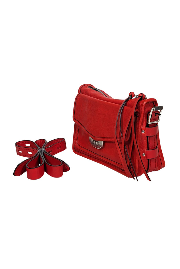 Current Boutique-Rag & Bone - Red 'Small Field Messenger' Leather Crossbody