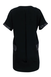 Current Boutique-Rag & Bone - Black Shift Dress w/ Lamb Leather Trim Sz XS