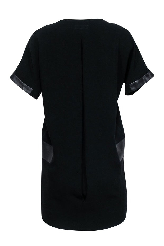 Current Boutique-Rag & Bone - Black Shift Dress w/ Lamb Leather Trim Sz XS