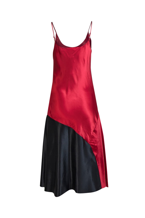 Rag & Bone - Red & Black Colorblock Silk "Cruella" Dress Sz 2 - Current Boutique