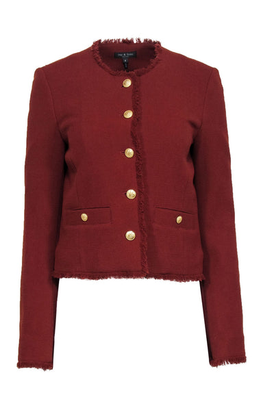 Current Boutique-Rag & Bone - Rust Wool "Carmen" Jacket w/ Raw Edges Sz 4