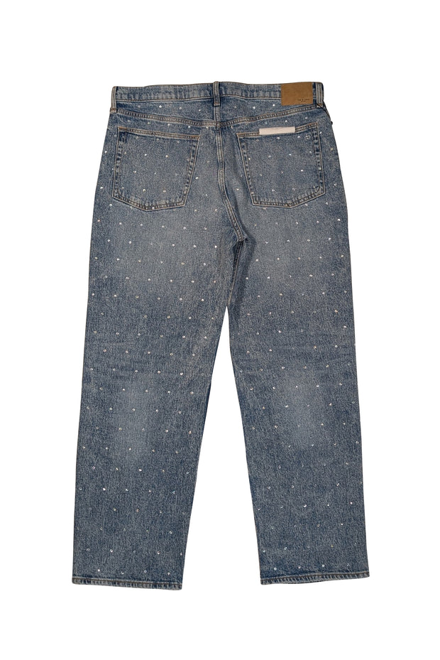 Rag & Bone - Medium Wash Jewel Embellished Straight Leg Jeans Sz 18 - Current Boutique
