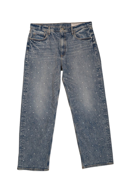 Rag & Bone - Medium Wash Jewel Embellished Straight Leg Jeans Sz 18 - Current Boutique