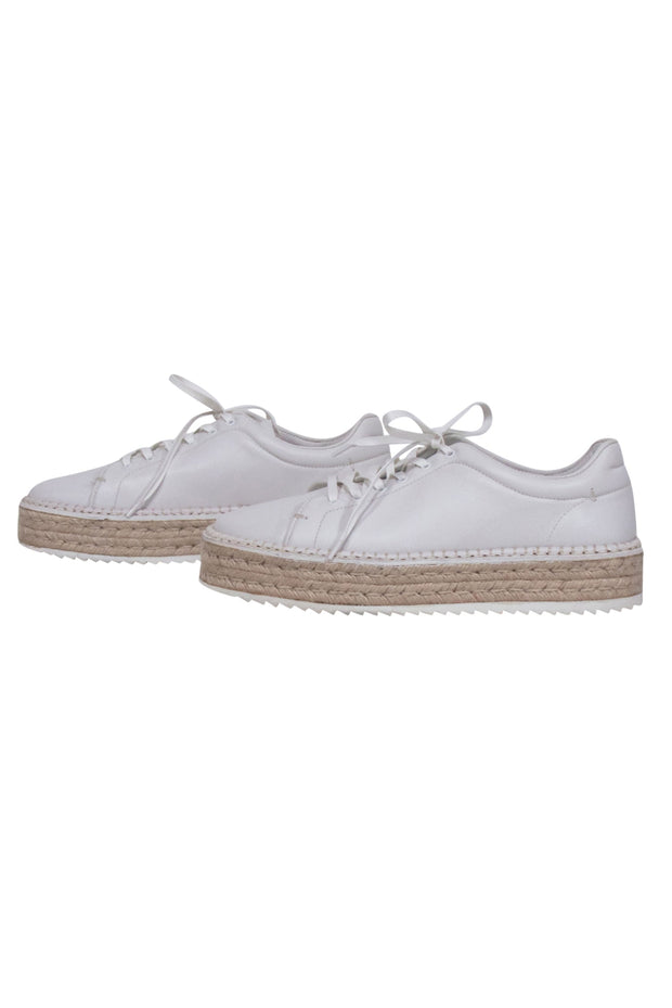 Current Boutique-Rag & Bone - White Espadrille Lace Up Sneakers Sz 10