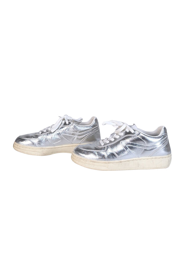 Current Boutique-Rag & Bone - Silver Metallic Lace Up Sneakers Sz 9