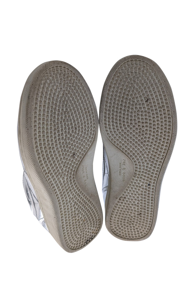 Current Boutique-Rag & Bone - Silver Metallic Lace Up Sneakers Sz 9