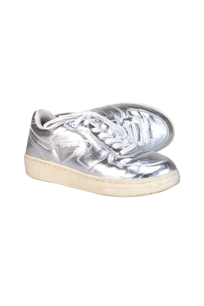 Current Boutique-Rag & Bone - Silver Metallic Lace Up Sneakers Sz 9