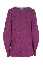 Current Boutique-Rag & Bone - Magenta V-neck Oversized Sweater Sz S