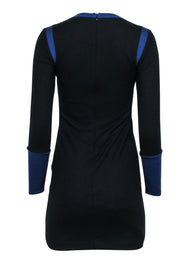 Current Boutique-Rag & Bone - Black Long Sleeve Color Block Midi Sheath Dress Sz 0