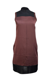 Rag & Bone - Dark Brick Red & Black Mock Neck Sleeveless Dress Sz XS - Current Boutique
