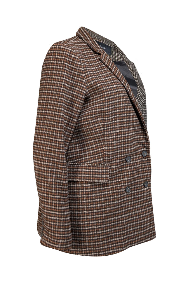 Rails - Tan, Green, & Beige Pattern Block Blazer Sz L - Current Boutique