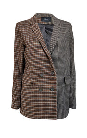 Rails - Tan, Green, & Beige Pattern Block Blazer Sz L - Current Boutique