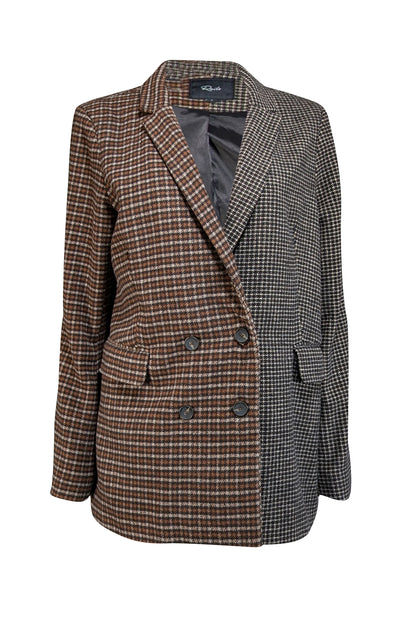Rails - Tan, Green, & Beige Pattern Block Blazer Sz L - Current Boutique
