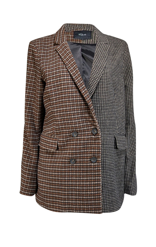 Rails - Tan, Green, & Beige Pattern Block Blazer Sz L - Current Boutique