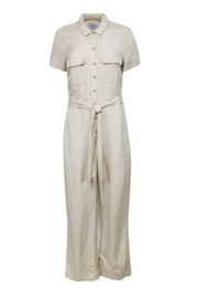 Current Boutique-Rails - Beige Short Sleeve Jumpsuit Sz S
