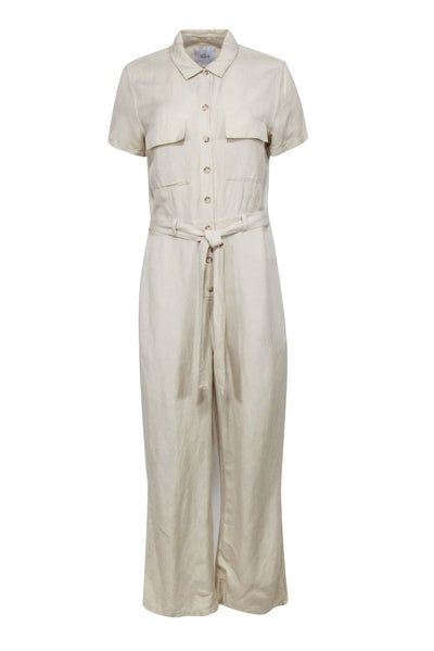 Current Boutique-Rails - Beige Short Sleeve Jumpsuit Sz S